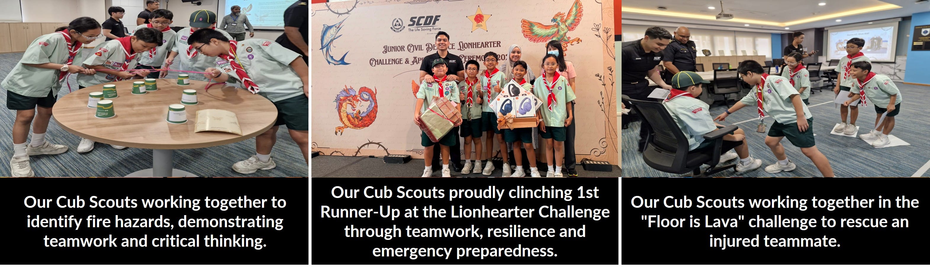 Cub Scouts at Junior Civil Defence Lionherter Challenge